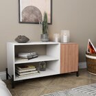 Mesa De Centro 3 Prateleiras Bruxelas Movenord Branco/ Noguei