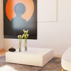 Mesa De Centro 60x60cm  Quadrada Mdf  Branca Laqueado Sala Ca