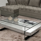 Mesa De Centro  Glass Silver Grande