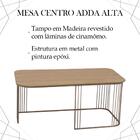 Mesa De Centro Alta Madeira Amendoa Base Metal Nacc