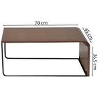 Mesa De Centro Alta Madeira Pinhao Base Metal Nacc