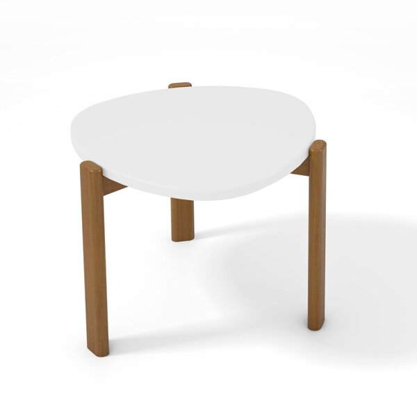 Mesa De Centro Alta Mar De Morros  Macadamia/branco Fosco