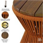 Mesa De Centro Ampulheta Corda Náutica E Tampo Madeira Trama