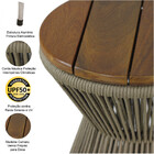 Mesa De Centro Ampulheta Corda Náutica E Tampo Madeira Trama