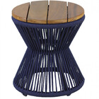 Mesa De Centro Ampulheta Corda Náutica E Tampo Madeira Trama