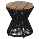 Mesa De Centro Ampulheta Corda Náutica E Tampo Madeira Trama