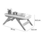 Mesa De Centro Anne Com Tampo De Madeira Chanfrado Cor Caiena