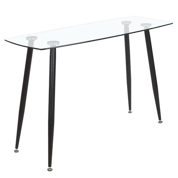 Mesa De Centro Aparador Escrivaninha 110 Cm Glass Preto Opt
