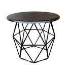 Mesa De Centro Aramada Hexágono Sala De Estar Base Ferro Pret