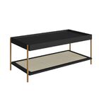 Mesa De Centro Ares Retangular C/ Prateleira  93cm Palhinha P