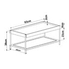 Mesa De Centro Ares Retangular C/ Prateleira  93cm Palhinha P