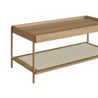 Mesa De Centro Ares Retangular C/ Prateleira  93cm Palhinha P