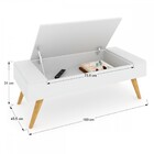 Mesa De Centro Basculante Madrid Branco - Pnr Móveis