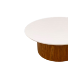 Mesa De Centro Base Cilíndrica  80cm Madeira Freijo - Branco