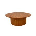 Mesa De Centro Base Cilíndrica  80cm Madeira Freijo - Marrom