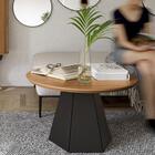 Mesa De Centro Base Hexagonal West D01 Freijó/preto Fosco - M