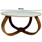 Mesa De Centro Bella 60x35 (pé Cebola) Vidro Off-white/mel