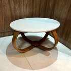 Mesa De Centro Bella 70x40 (pé Cebola) Vidro Off-white/mel