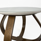 Mesa De Centro Bella Para Sala Com Vidro 50 Cm - Off White