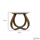 Mesa De Centro Bella Para Sala Com Vidro 50 Cm - Off White