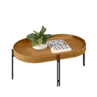 Mesa De Centro Bete 93cm No Couro Caramelo - Sallar Home