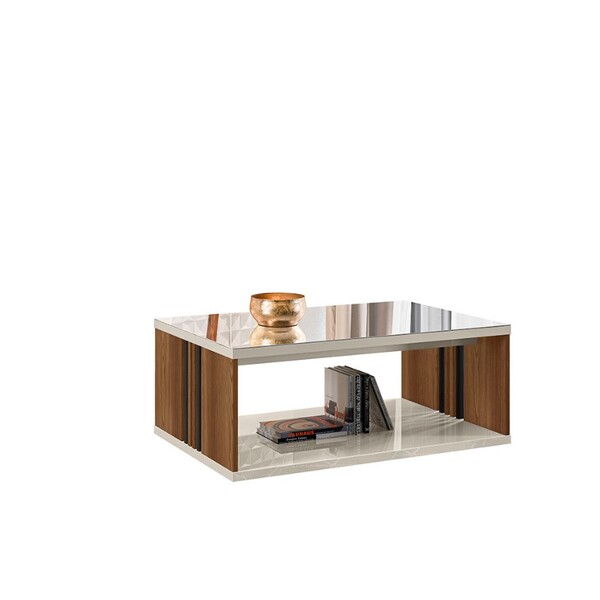 Mesa De Centro Bonito Freijo/off White Brilho - Linea Brasil