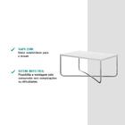 Mesa De Centro Branca E Tubos Cromados Carraro