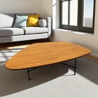 Mesa De Centro Capri Formato Orgânico 116x35 Madeira Mel