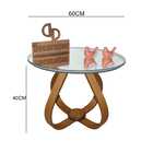 Mesa De Centro Cebola Com Espelho 60cm - Off White - 40cm