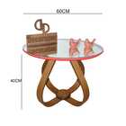 Mesa De Centro Cebola Com Espelho 60cm - Vermelha - 40cm