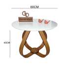 Mesa De Centro Cebola Com Vidro 60cm - Branca - 40cm