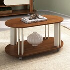 Mesa De Centro Ciclo 1 Prateleira 100% Mdf Cedro/off White -