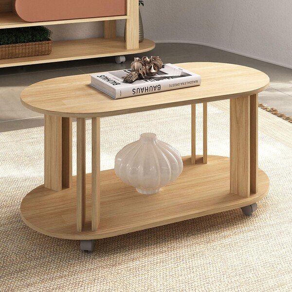 Mesa De Centro Ciclo 1 Prateleira 100% Mdf Naturale - Pnr Móv