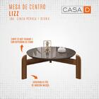 Mesa De Centro Circular Para Sala De Estar Luna Cinza Perola/