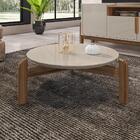 Mesa De Centro Circular Para Sala De Estar Luna Off-white/ced