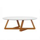 Mesa De Centro Classic Branca E Madeira