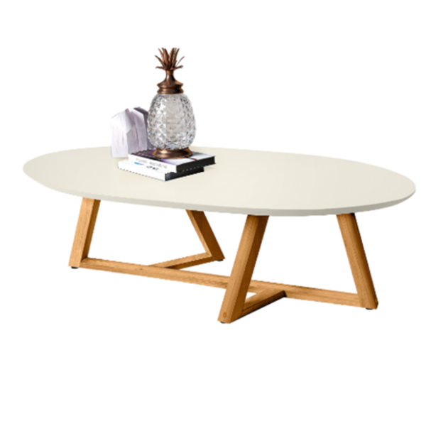 Mesa De Centro Classic Off White/amêndoa – Tebarrot Móveis