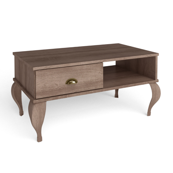 Mesa De Centro Clássica 1 Gaveta 1 Nicho Aberto - Rústico