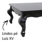 Mesa De Centro Clássica Estilo Luiz Xv Preto Brilho