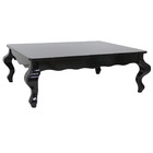 Mesa De Centro Clássica Estilo Luiz Xv Preto Brilho