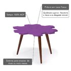 Mesa De Centro Colméia Pés Em Madeira Maciça  Cacau/roxo