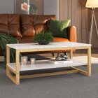 Mesa De Centro Com 01 Prateleira Nature Branco