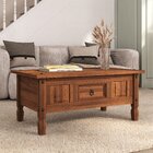 Mesa De Centro Com 1 Gaveta 100%madeira Maçiça  Cera Acapulco