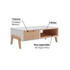 Mesa De Centro Com 1 Gaveta E 1 Nicho - Branco/pinus