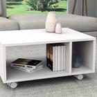 Mesa De Centro Com 2 Nichos  E Rodízios- Branco