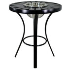 Mesa De Centro Com Balde De Bebidas E Tampo Ripado Em Alumíni