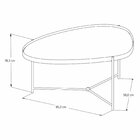 Mesa De Centro Com Borda Em Couro Sintético Espelho E Pés Em