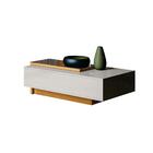 Mesa De Centro Com Espelho Berilo Off White Perolizado E Taua