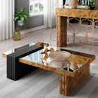 Mesa De Centro Com Espelho Palladio Chevron / Preto Fosco - C