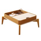 Mesa De Centro Com Pés Em Madeira Maciça Buriti Offwhite/natu